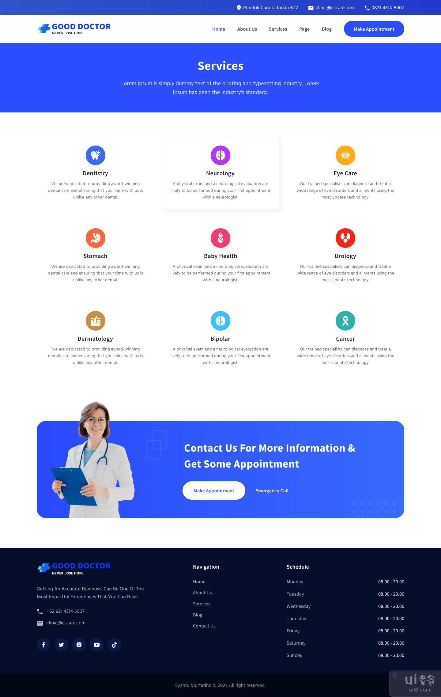 健康和护理医院 UI 套件(Health and Care Hospital UI Kits)插图5