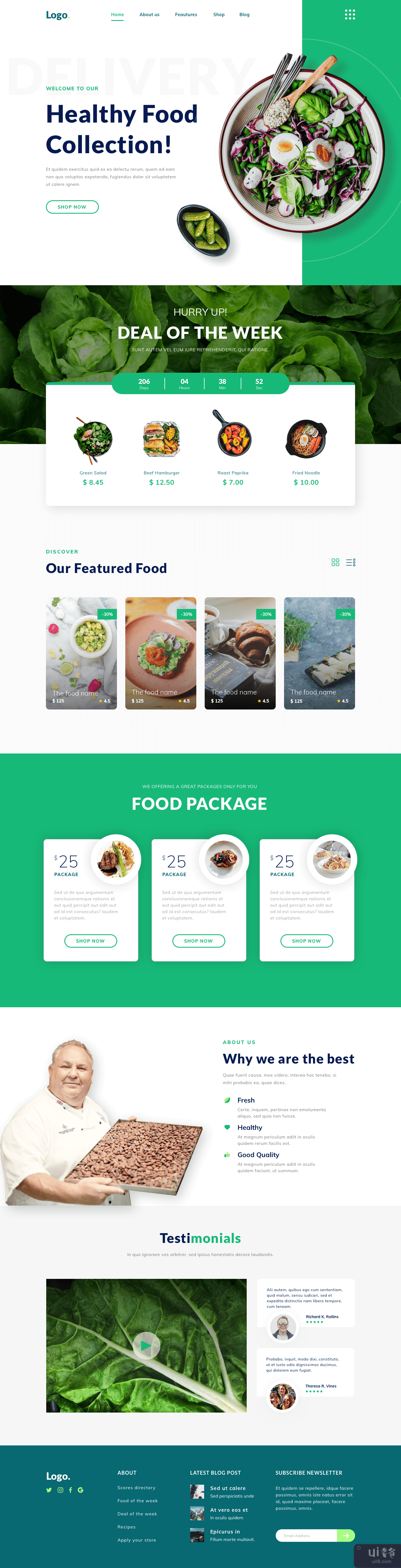 健康食品登陆页面模板(Healthy food landing page template)插图