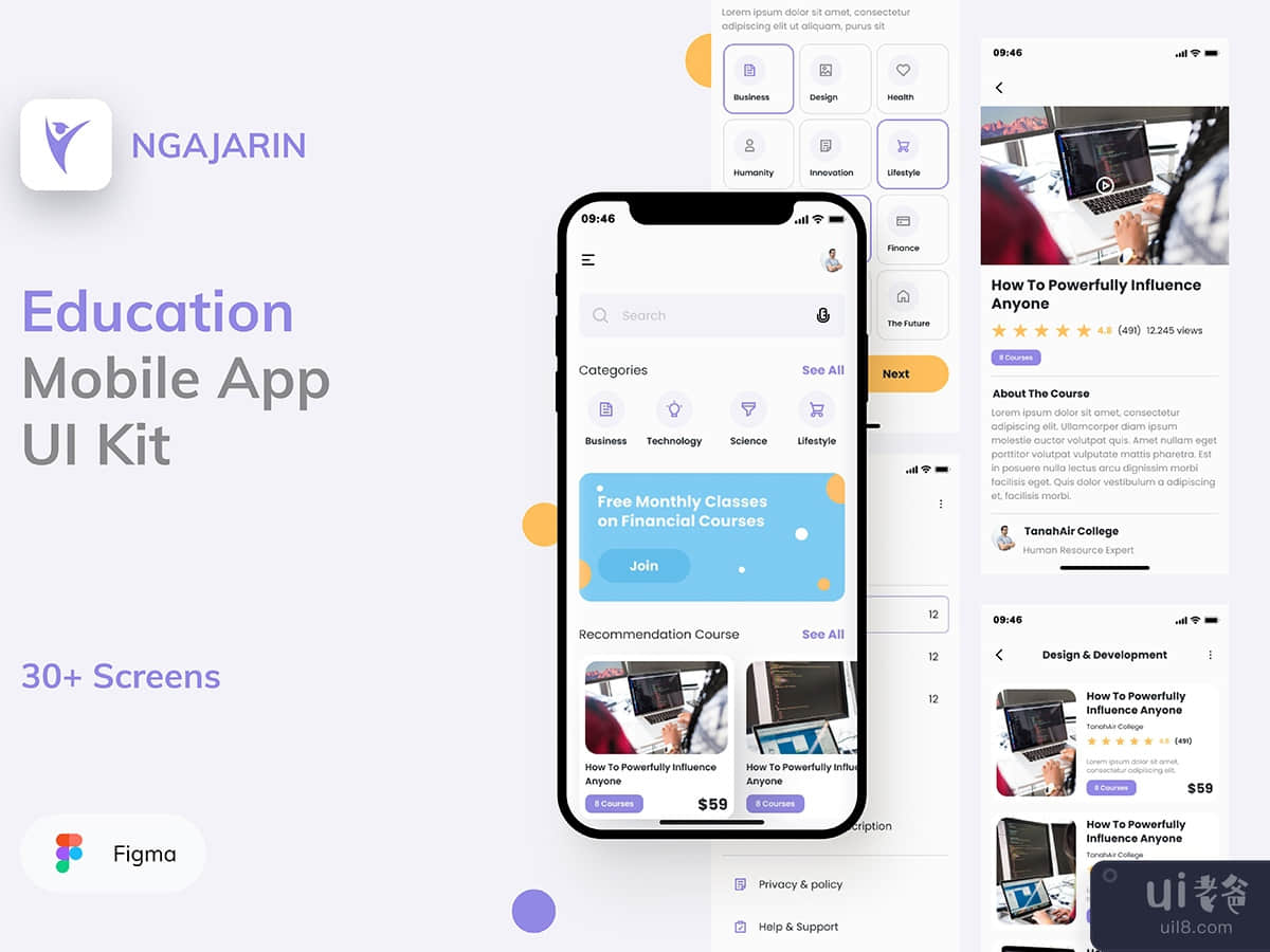 Ngajarin - Education Mobile UI Kit