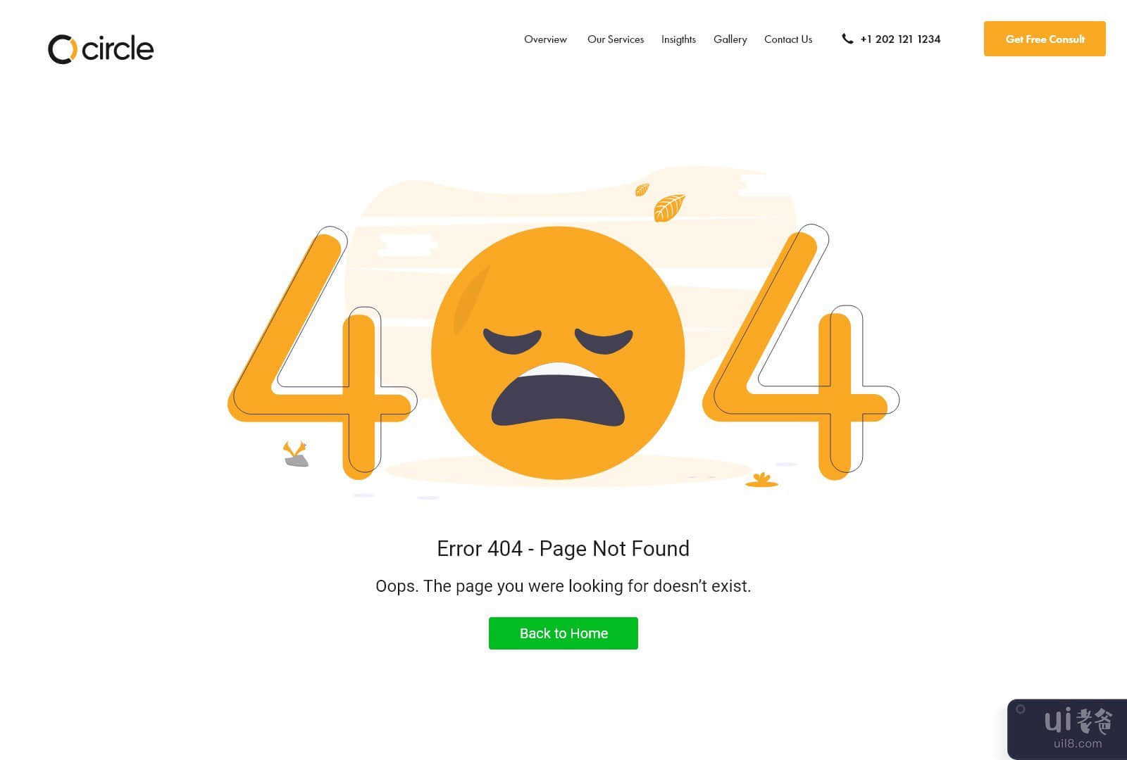 404错误页面UI布局(404 Error Page UI Layout)插图