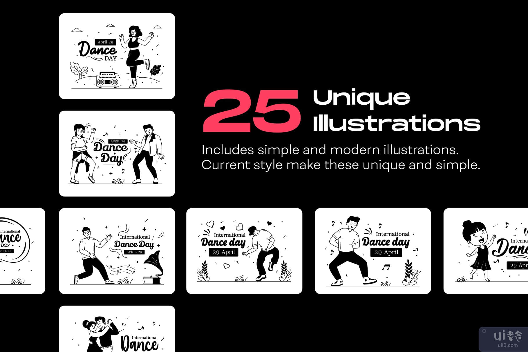25 个国际舞蹈日插图(25 International Dance Day illustrations)插图5