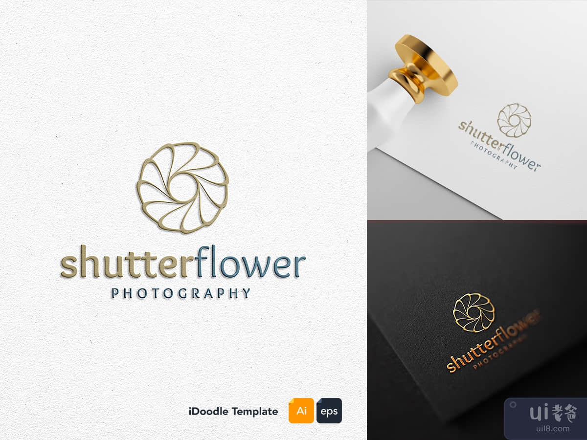 Shutter flower logo template