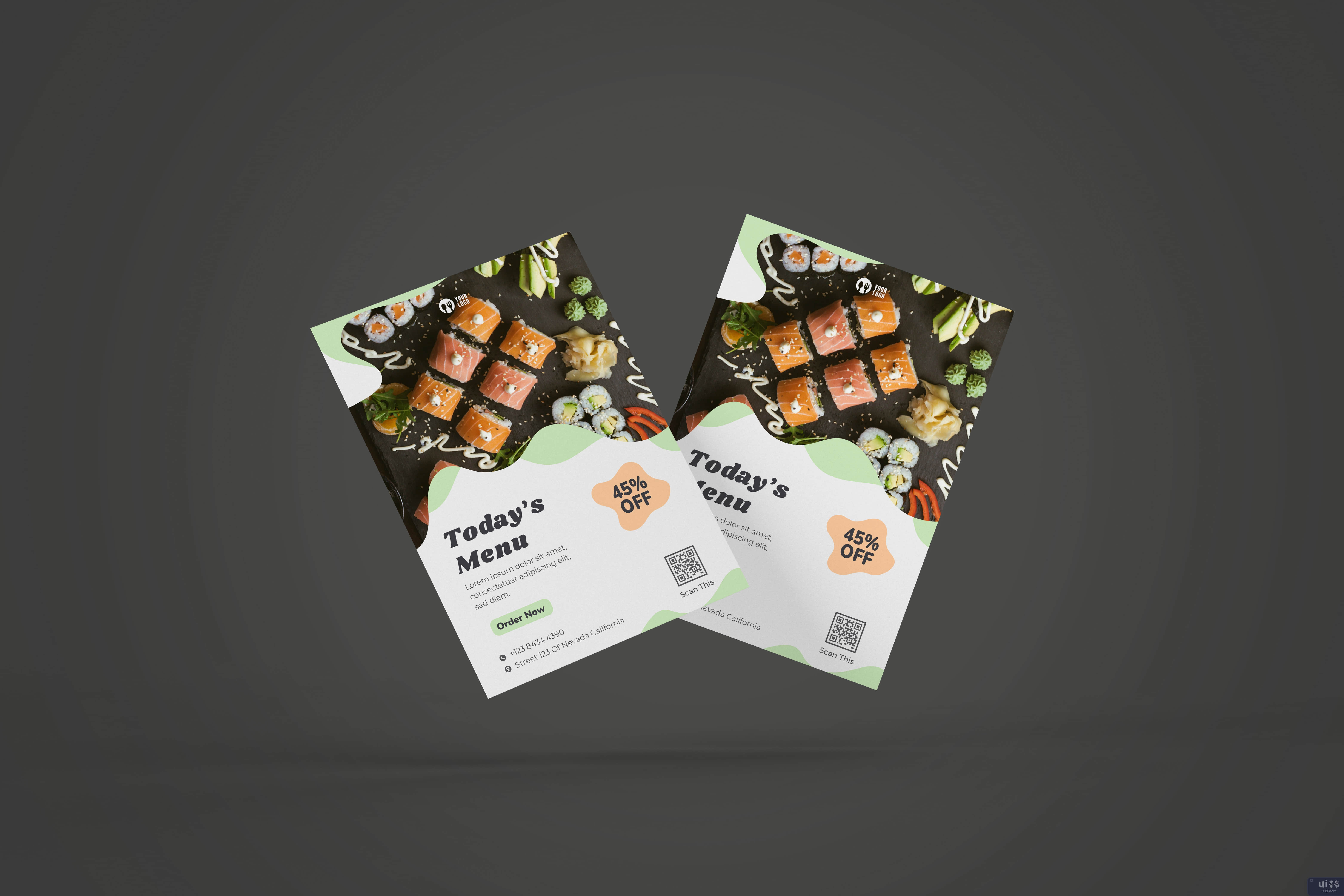 健康食品传单模板(Healthy Food Flyer Template)插图