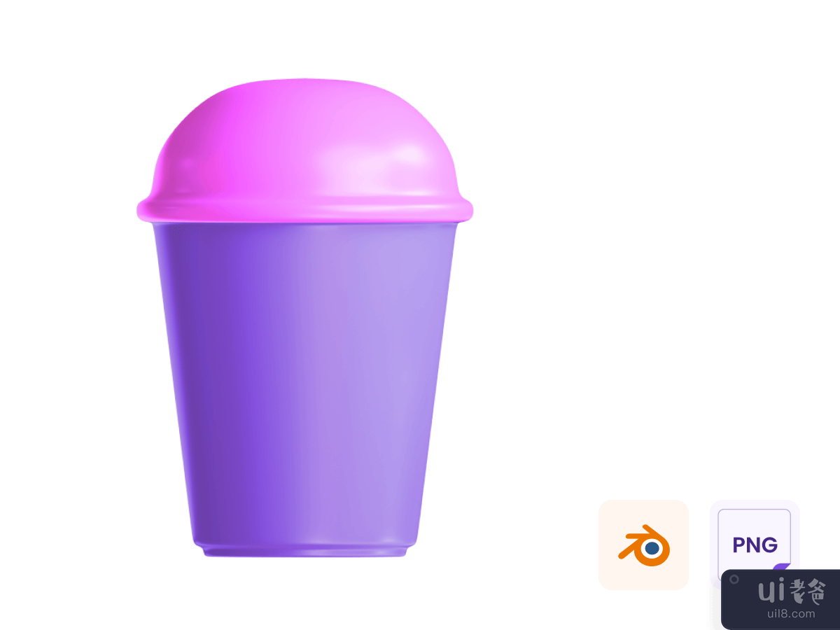 Glass cup 3D Icon