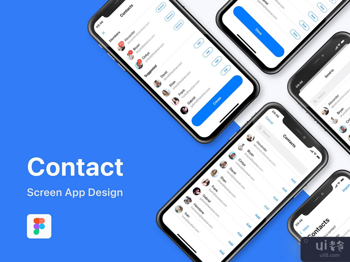 Contact List Mobile App Screen Template