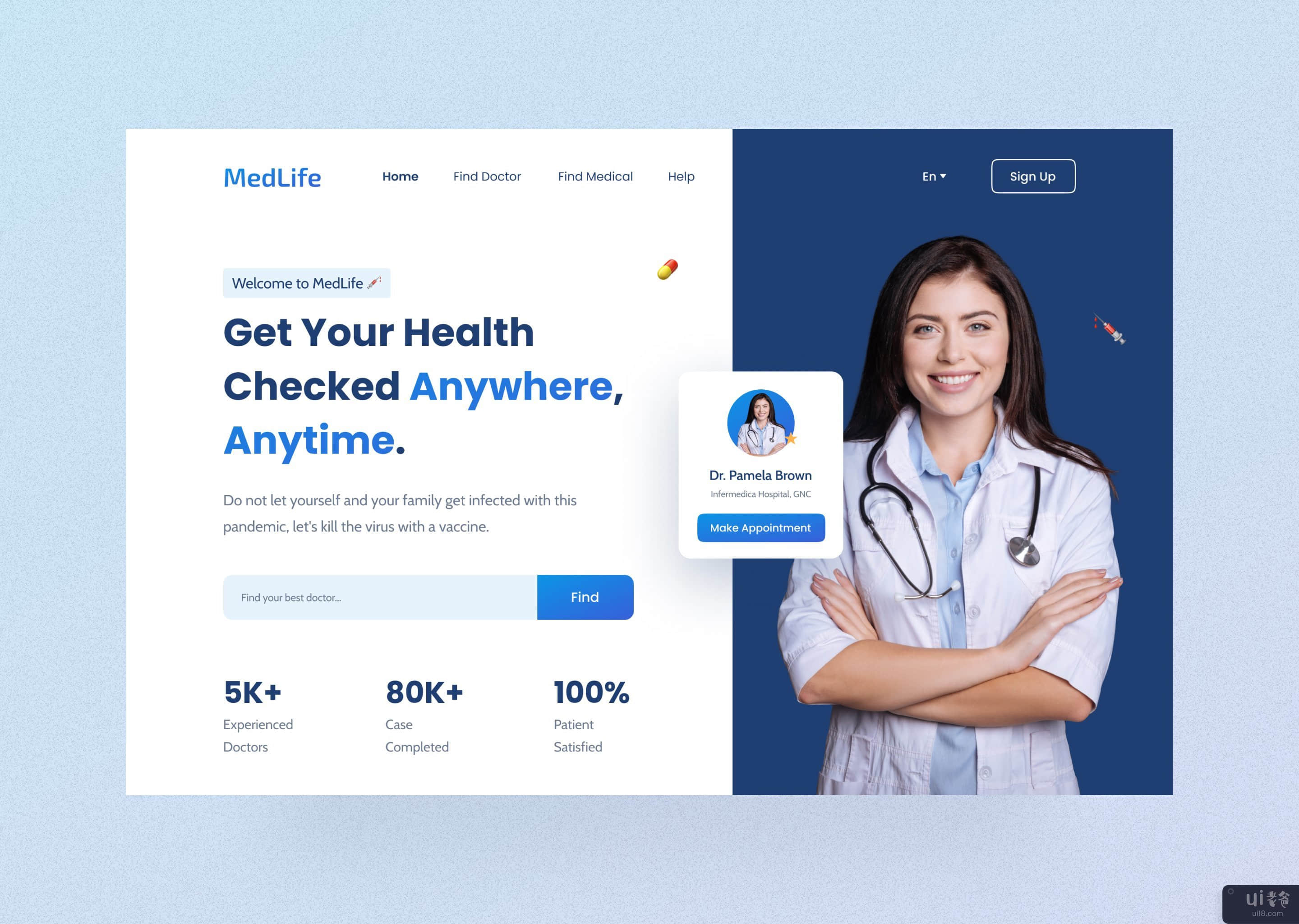 医疗 - 网站标题设计(Medical - Website Header Design)插图
