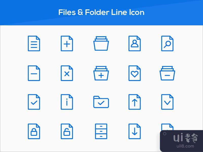 文件和文件夹线图标(Files & Folder Line Icon)插图