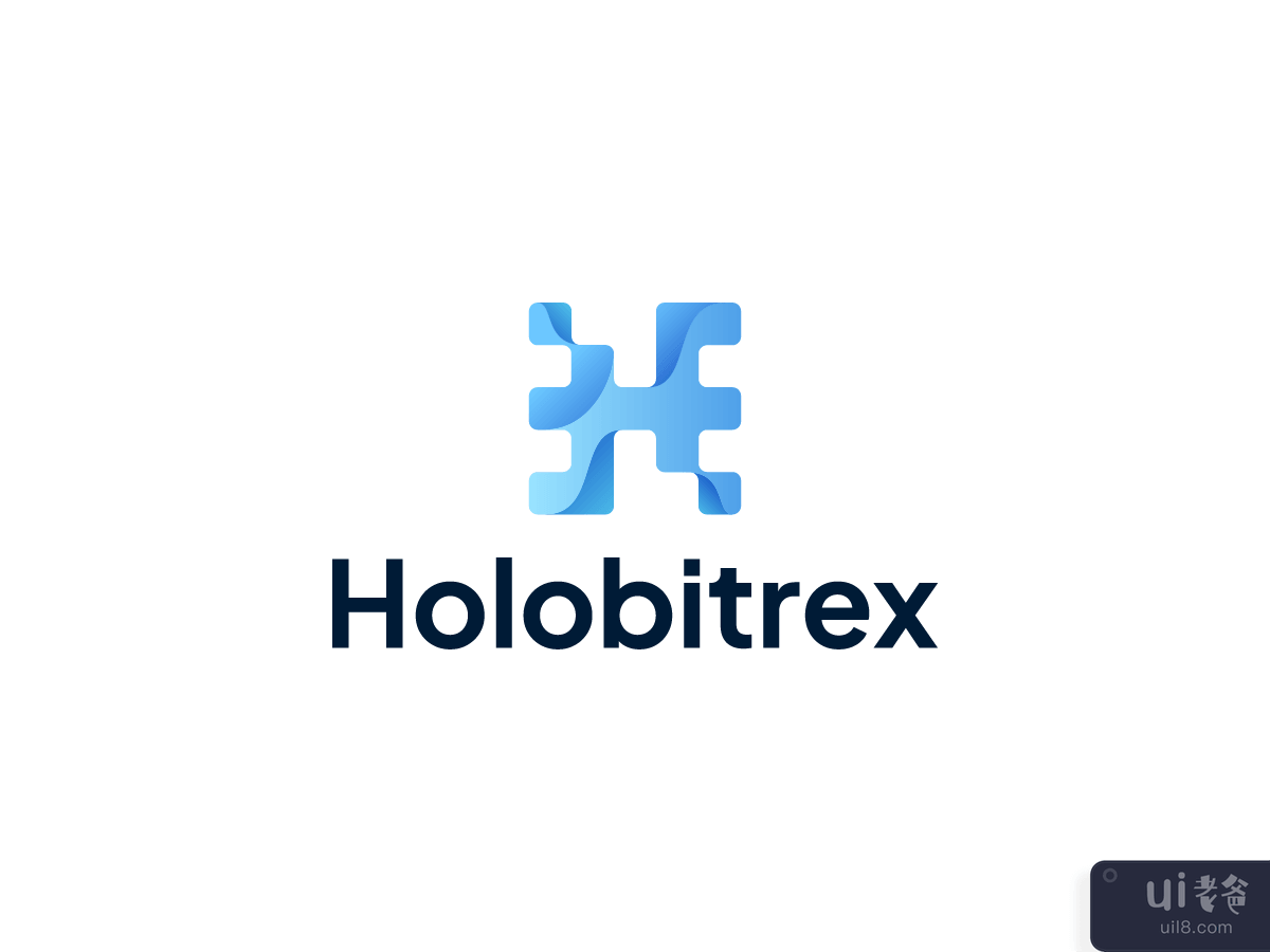 Holobitrex 未使用的徽标模板（硬币/加密货币/区块链/技术/网络）(Holobitrex unused logo template (Coin/Crypto/Blockchain/Technology/Network))插图1