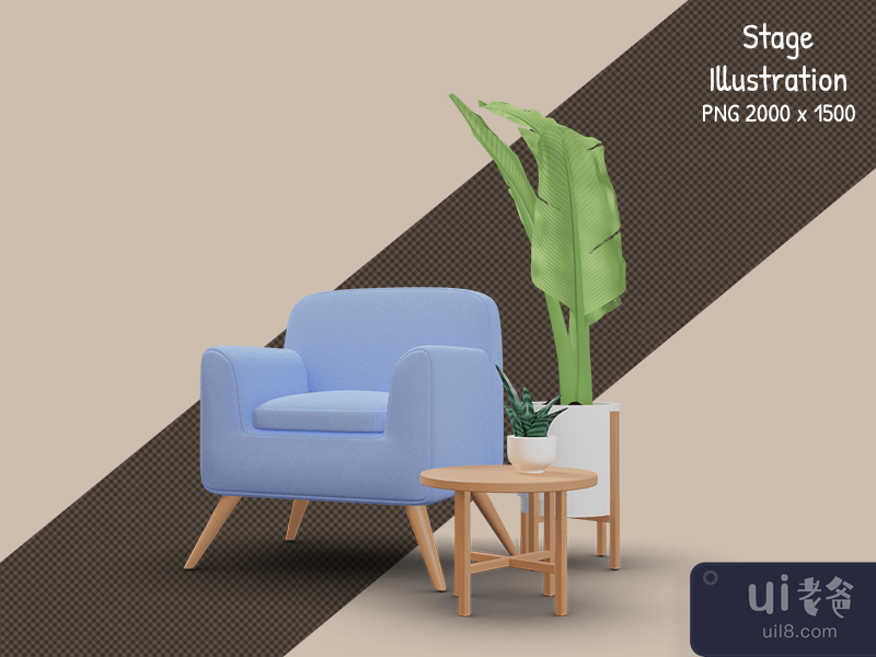 sofa with decor