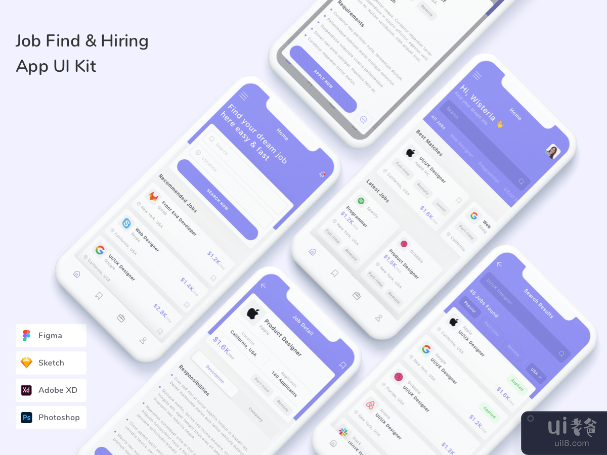 Job Find & Hiring App UI Kit