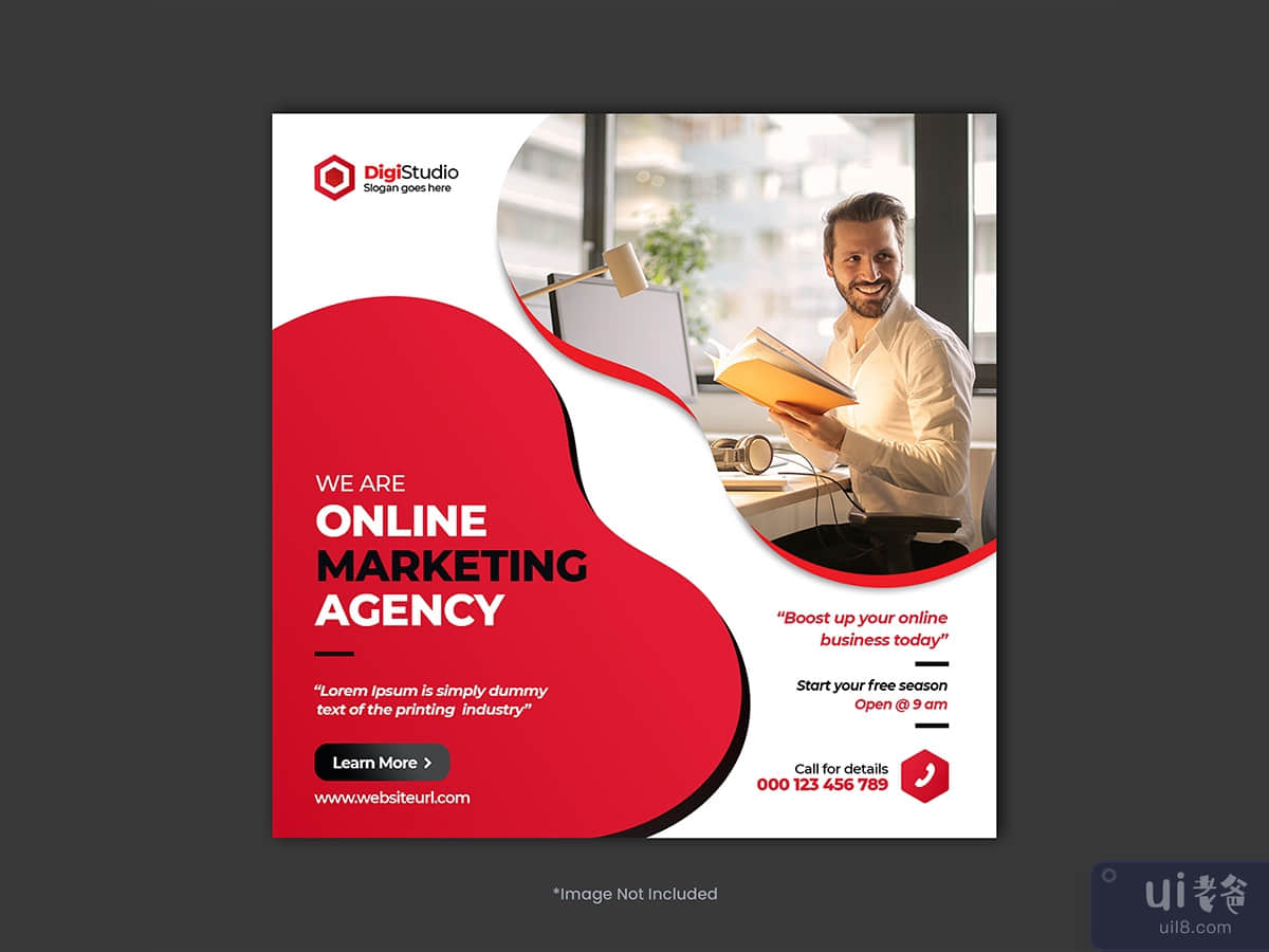 social media Online business agency web banner post template 