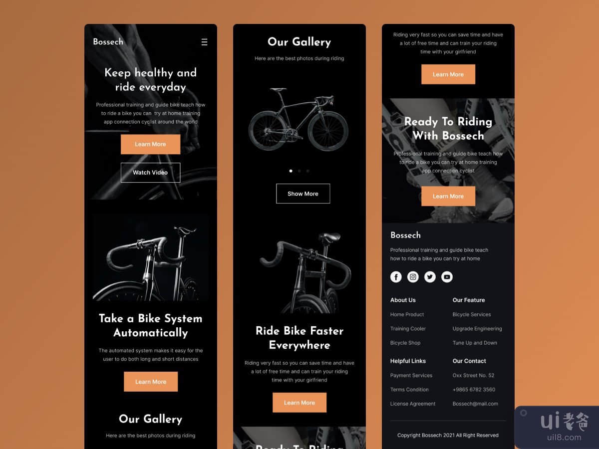 自行车展示着陆页(Bicycle Showcase Landing Page)插图