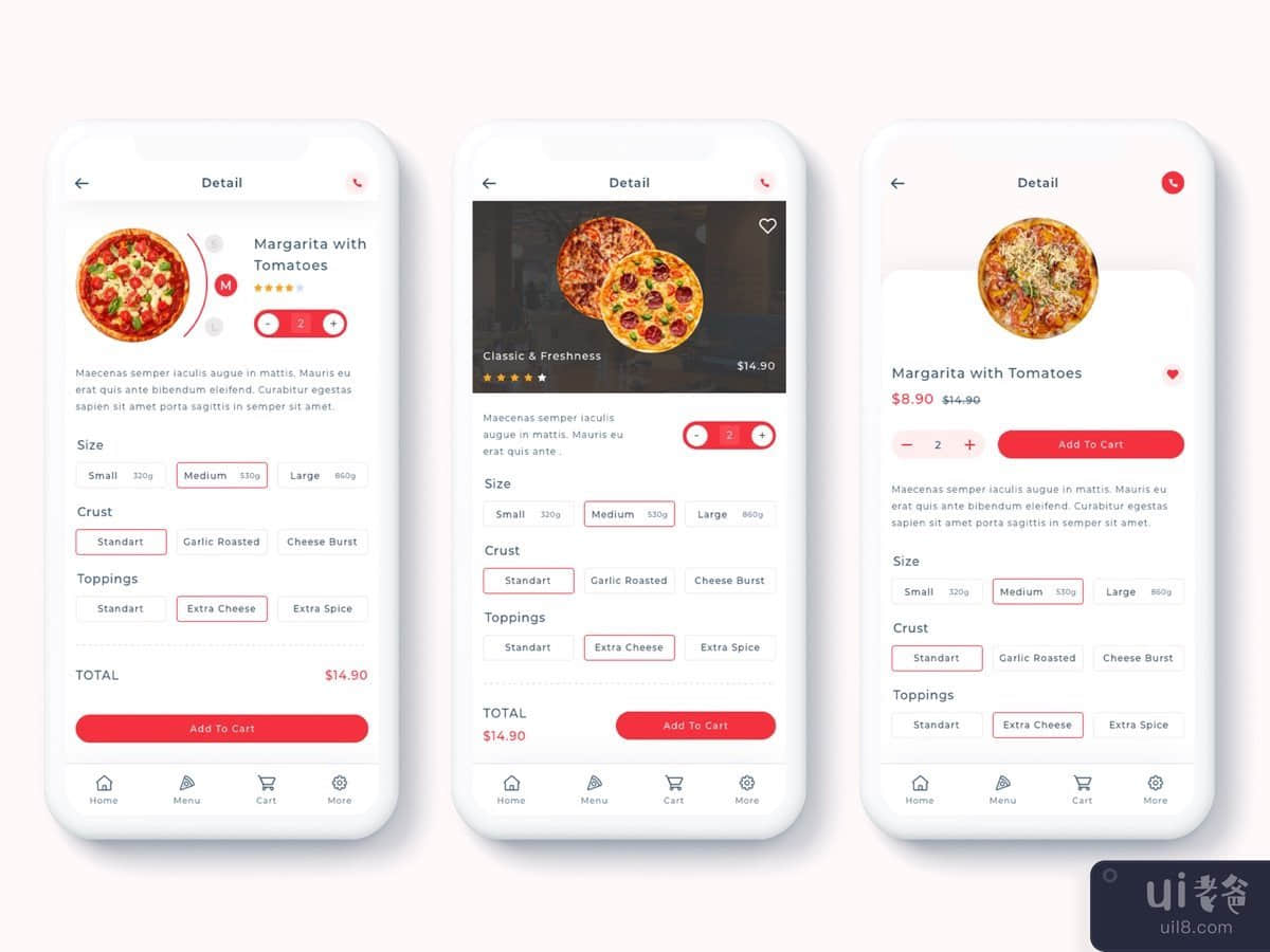 Denrit - 披萨外卖应用 UI 套件(Denrit - Pizza Delivery App UI Kit)插图