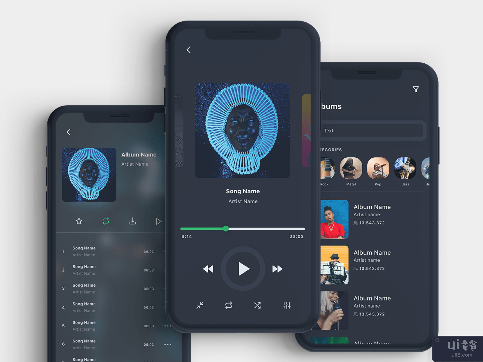 Vega Music IOS UI 套件(Vega Music IOS UI Kit)插图3