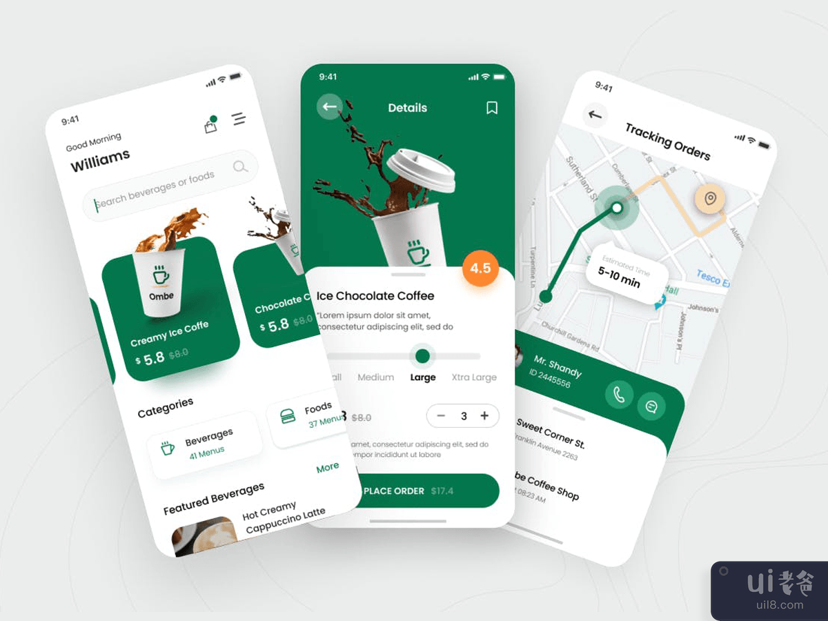 Coffee Shop iOS App Design UI Template