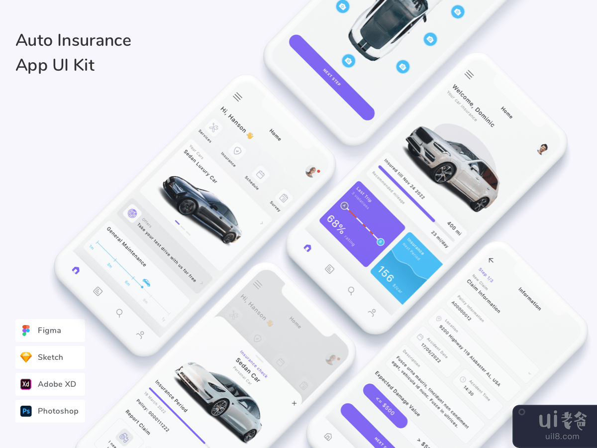 Auto Insurance App UI Kit