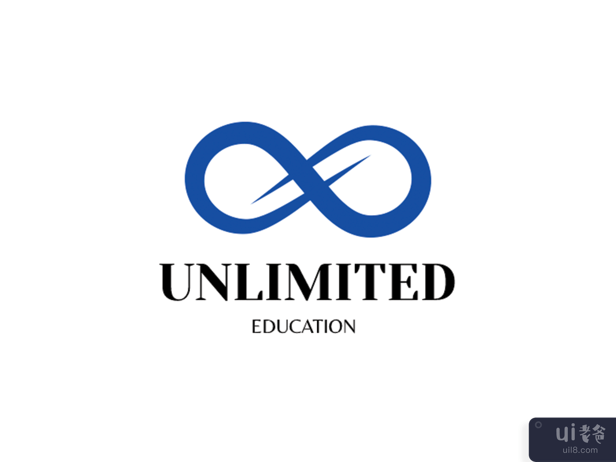 蓝色简约简约教育标志(Blue Simple and Minimalist Education Logo)插图