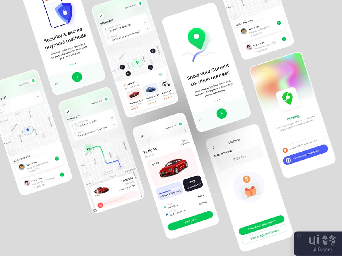 Rideshare移动应用程序UI🎗️(Rideshare Mobile app UI🎗️)插图1