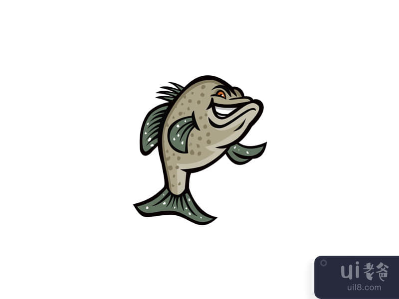 Crappie Fish Standing Mascot