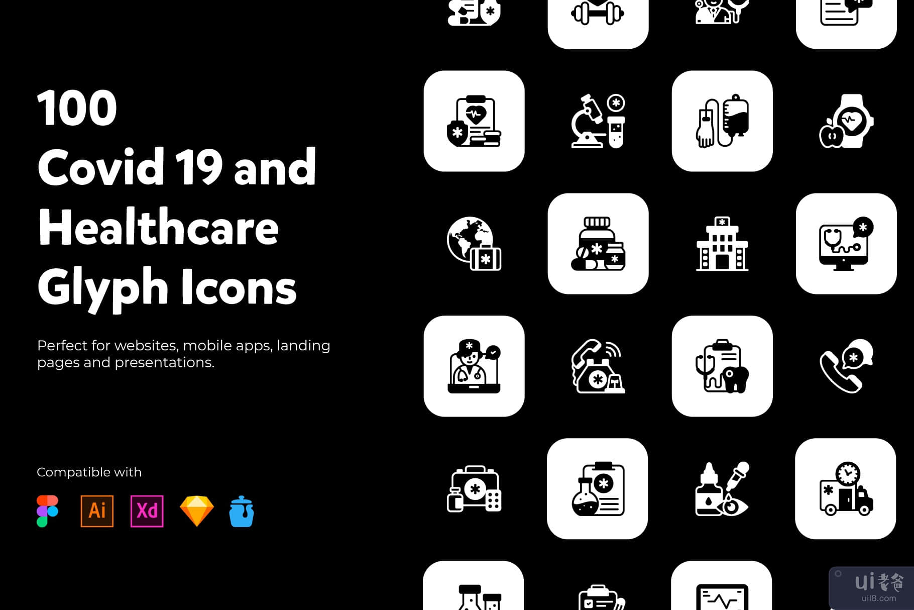 医疗和保健填充图标(Medical and Healthcare Filled Icons)插图3
