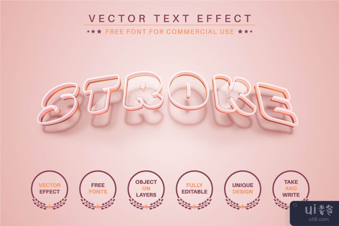 Golden Stroke - 可编辑的文本效果，字体样式(Golden Stroke - Editable Text Effect, Font Style)插图2