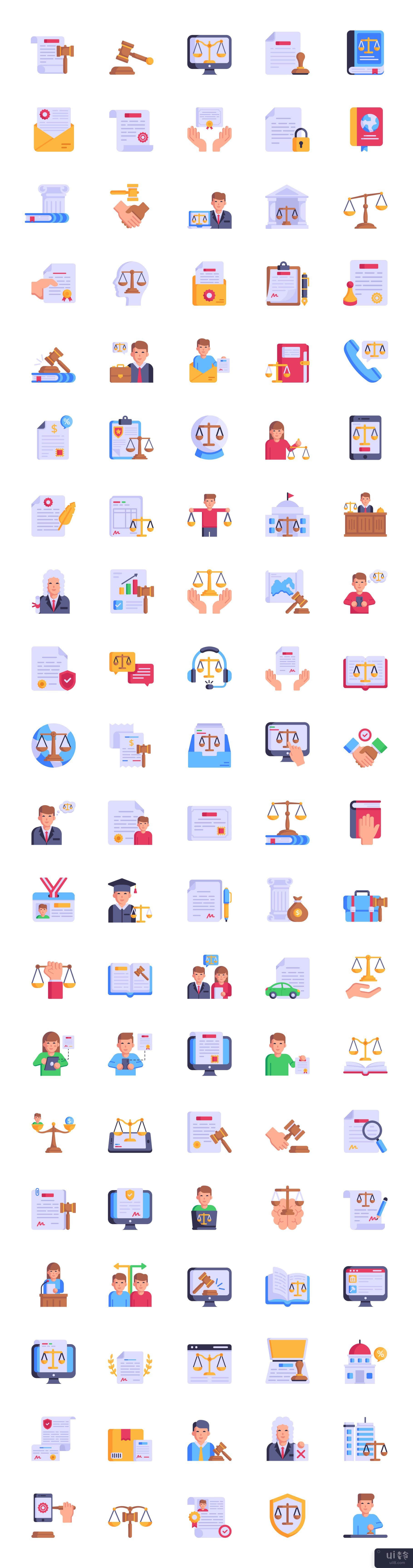 100 法律服务矢量图标(100 Legal Services Vector Icons)插图7