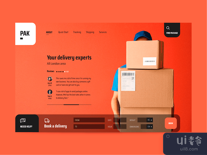 Deliveries Landing Page