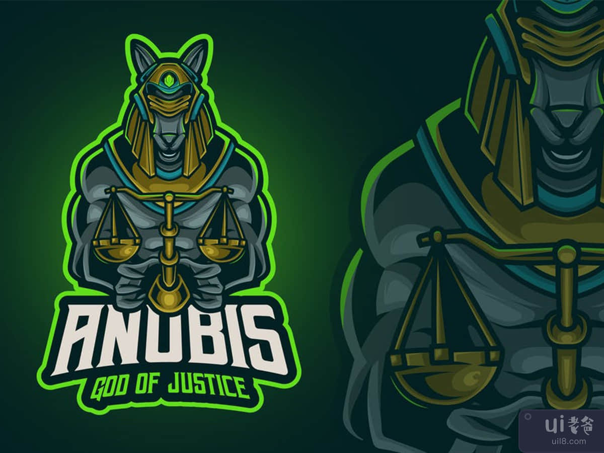 Anubis God of Justice Mascot Logo