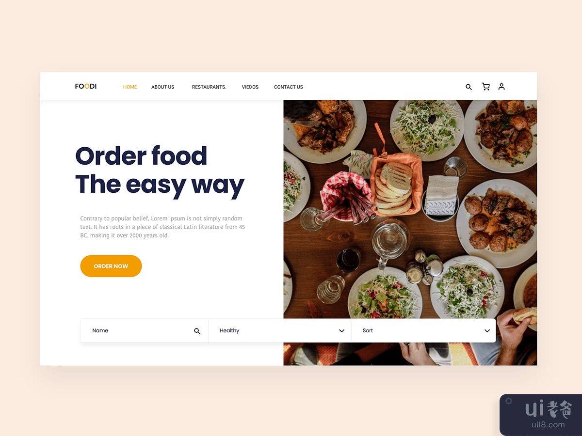 Food Ordering Website Landing Page