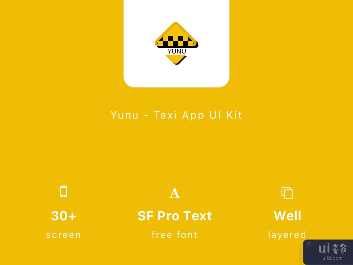 Yunu - 出租车应用程序 UI 套件(Yunu - Taxi App UI Kit)插图4