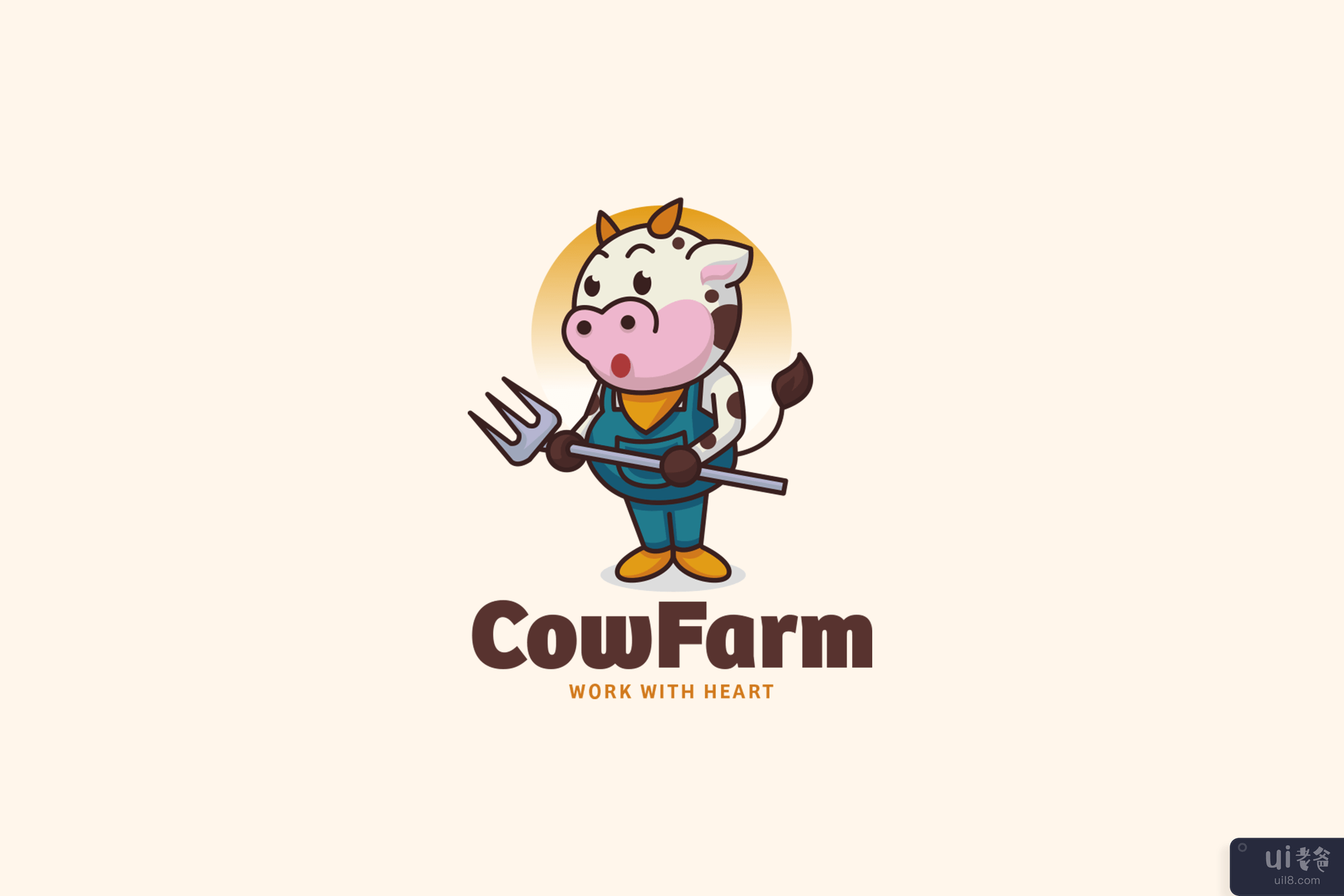 奶牛场标志(Cow Farm Logo)插图