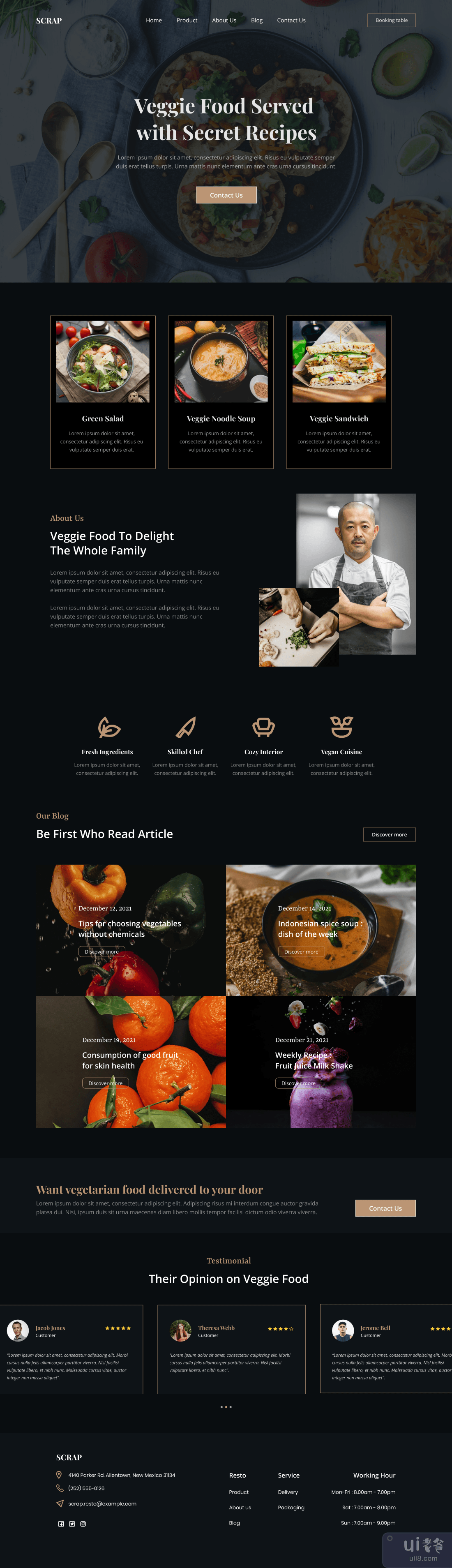 Scrap Resto - Web UI 工具包模板(Scrap  Resto - Web UI Kits Template)插图