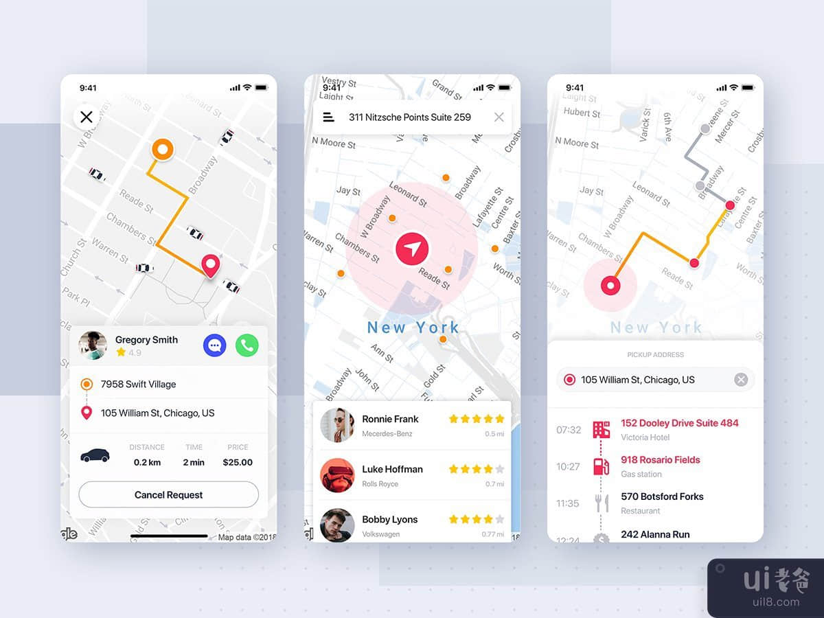 Map Tracking mobile UI concept