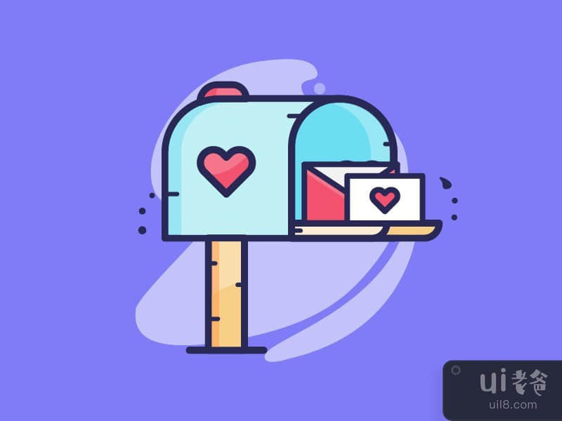 有情书的邮箱(Mail box with love letter)插图