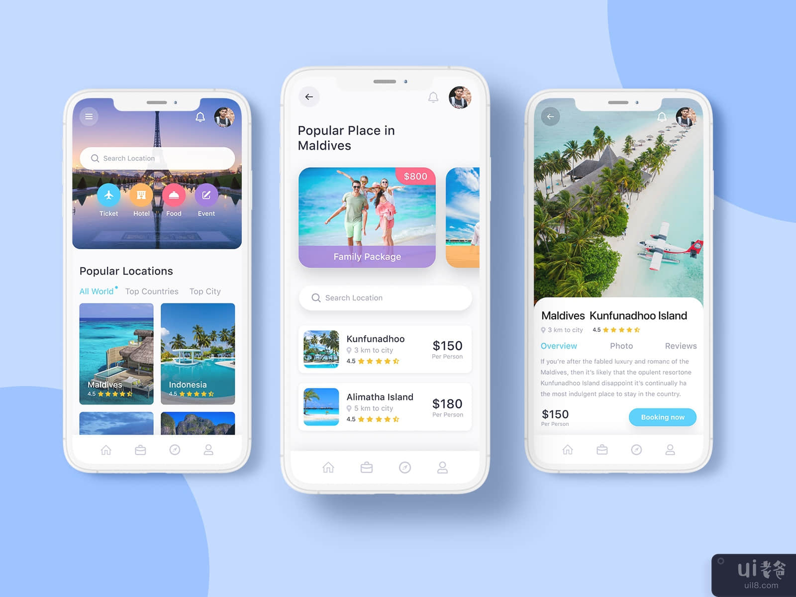 旅行和预订 iOS 应用程序(Traveling & Booking iOS App)插图