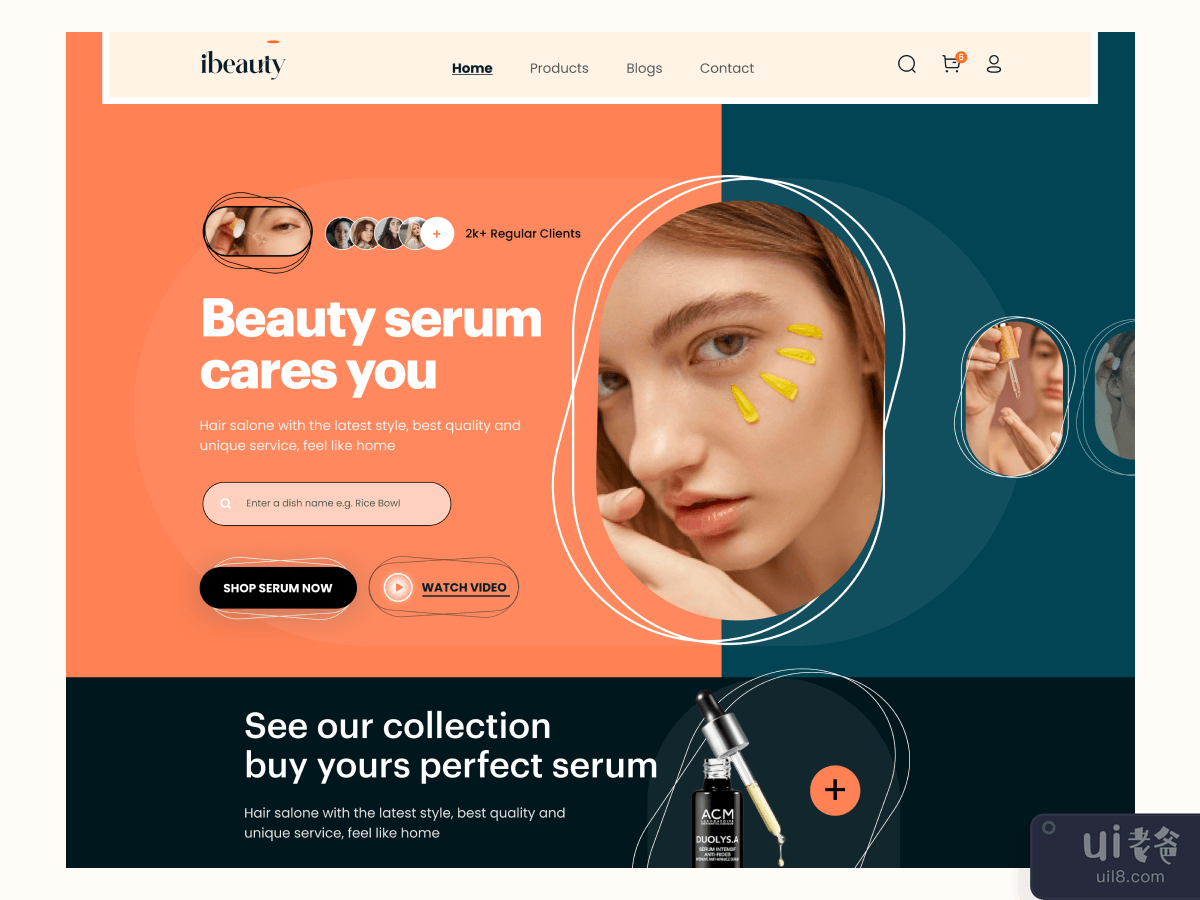 Beauty Product Web Header Ui Kit
