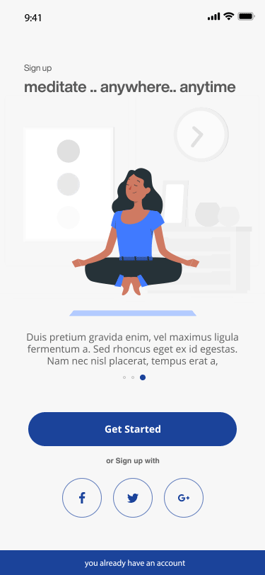动画板载冥想应用程序(Animated Onboard Meditation App)插图1