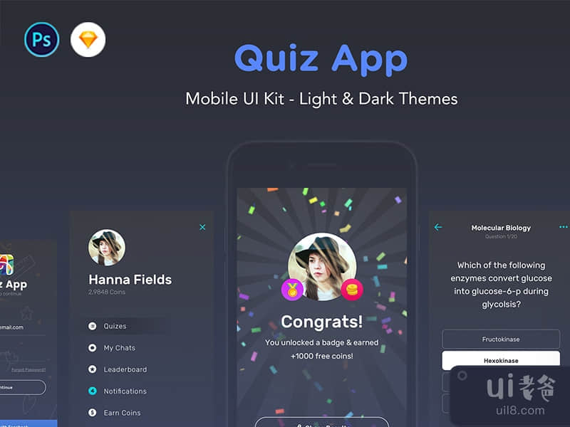 Quiz App - Mobile Trivia Game UI Kit