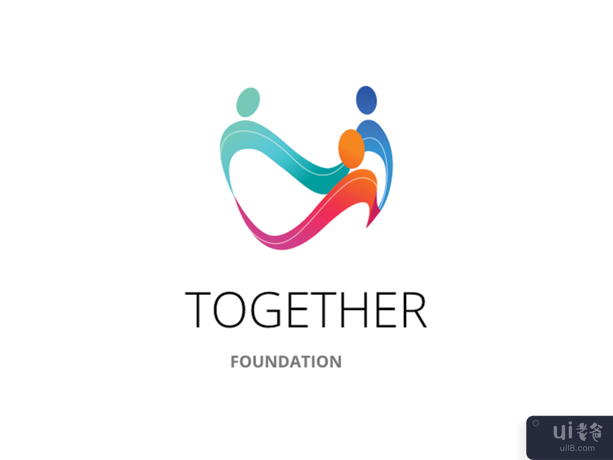 多彩流体一起基金会徽标(Colourful Fluid Together Foundation Logo)插图