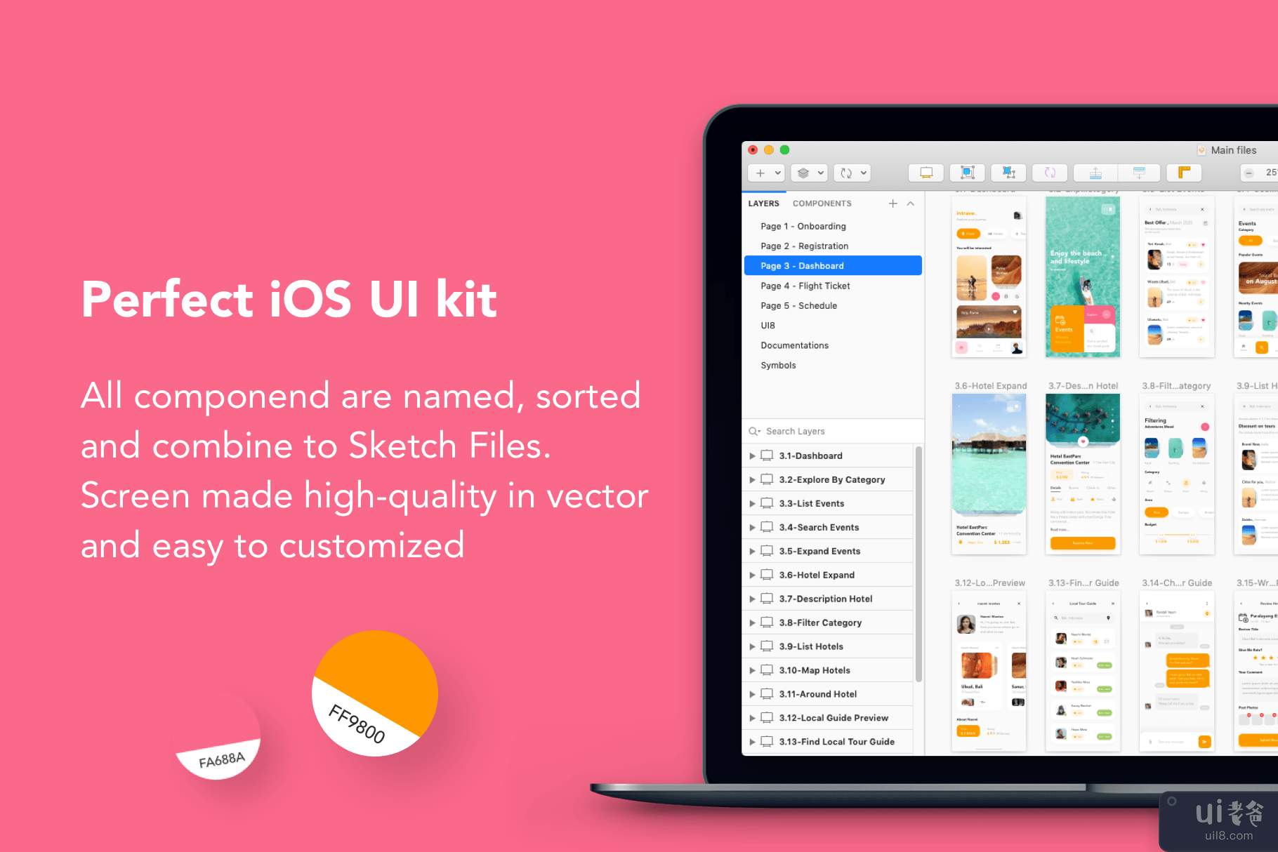 Intrave UI Kit - 旅行应用(Intrave UI Kit - Travel App)插图4