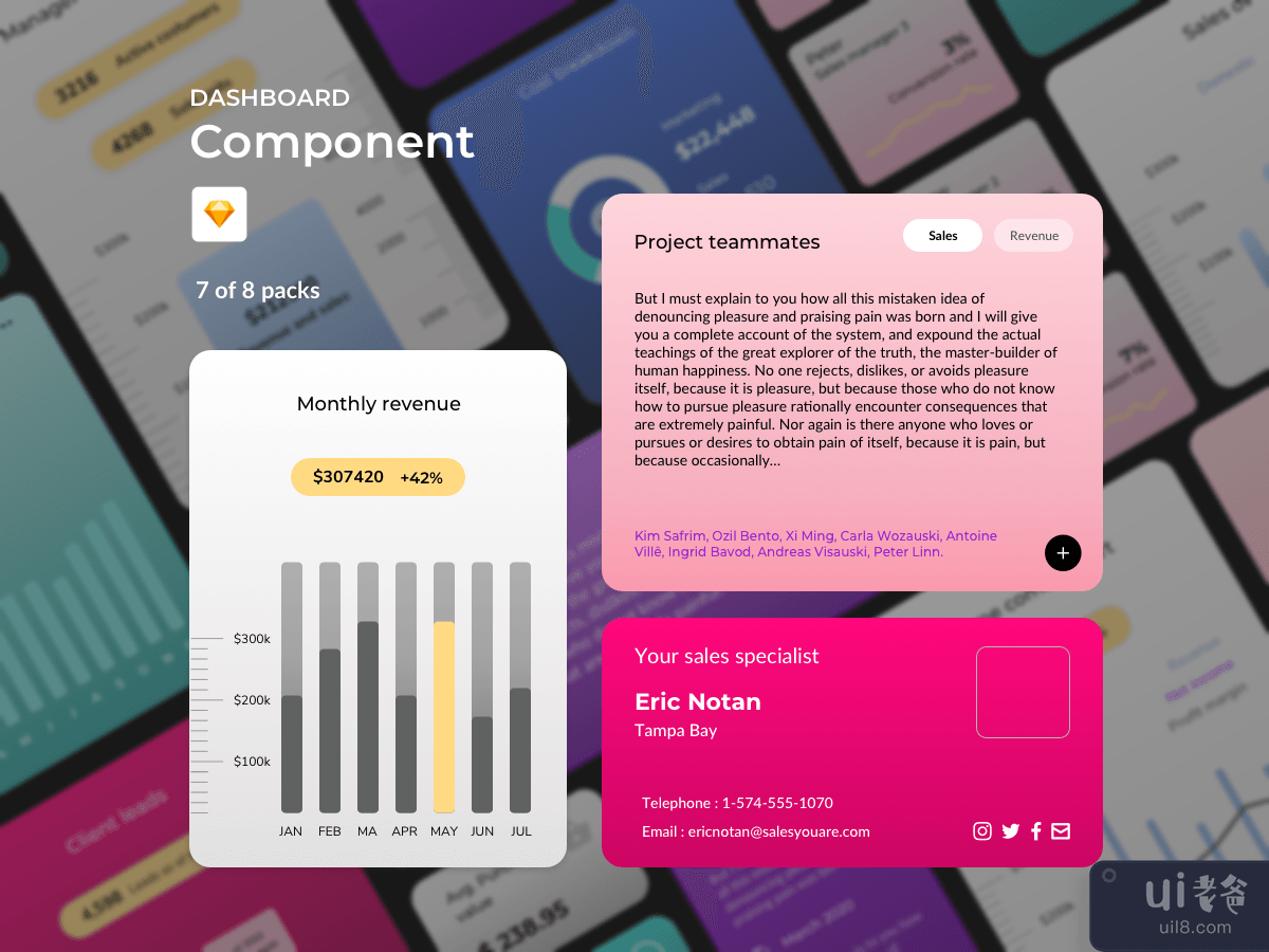 Dashboard Components - Revenue 