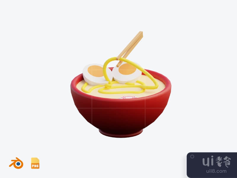 Ramen - 3D Cute Japanese Icon Pack (front)