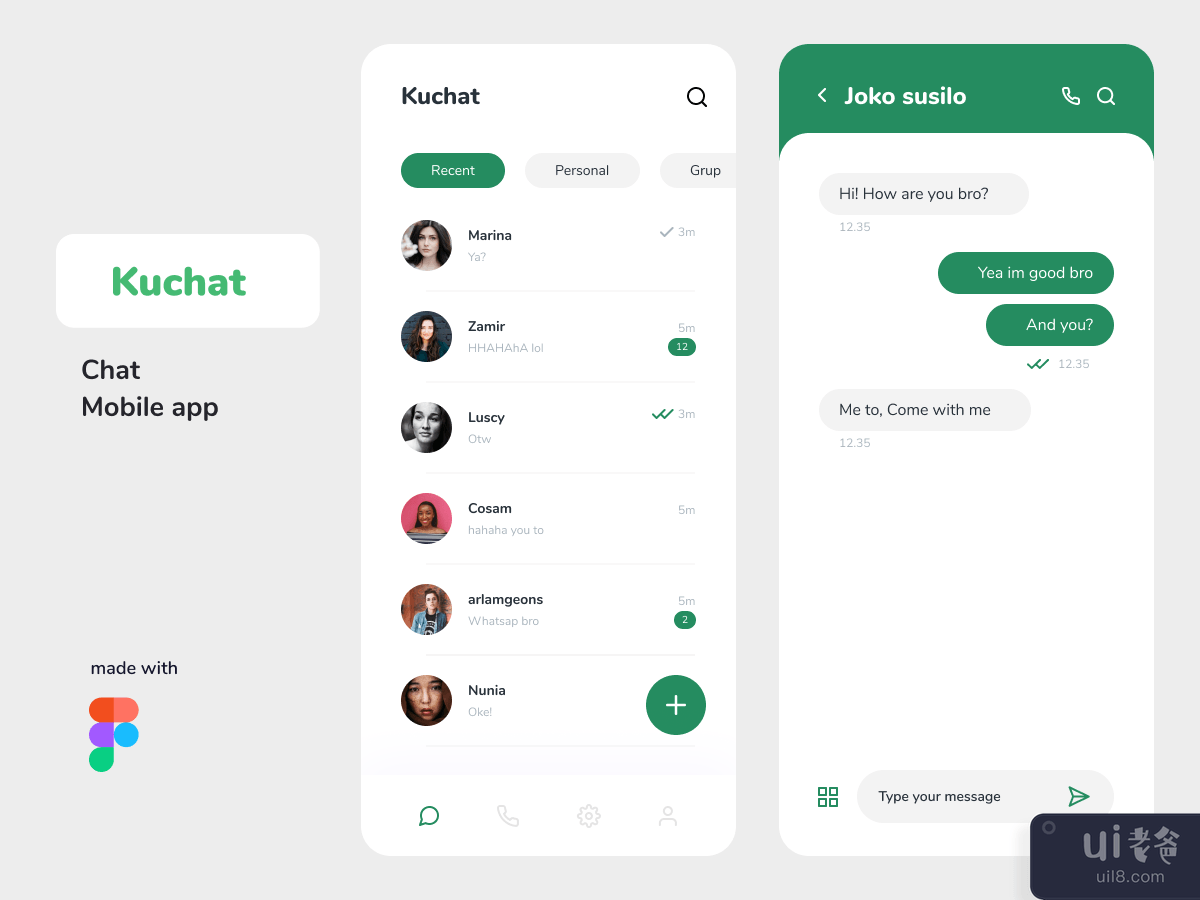 Kuchat - Chatting mobile app concept