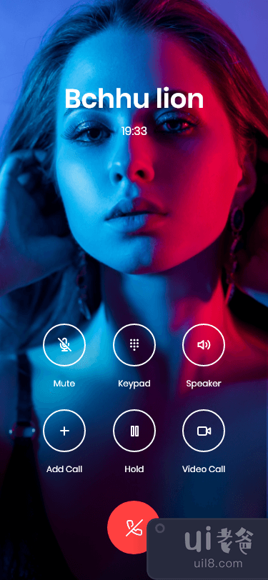 视频通话IOS App UI(Video Call IOS App UI)插图1