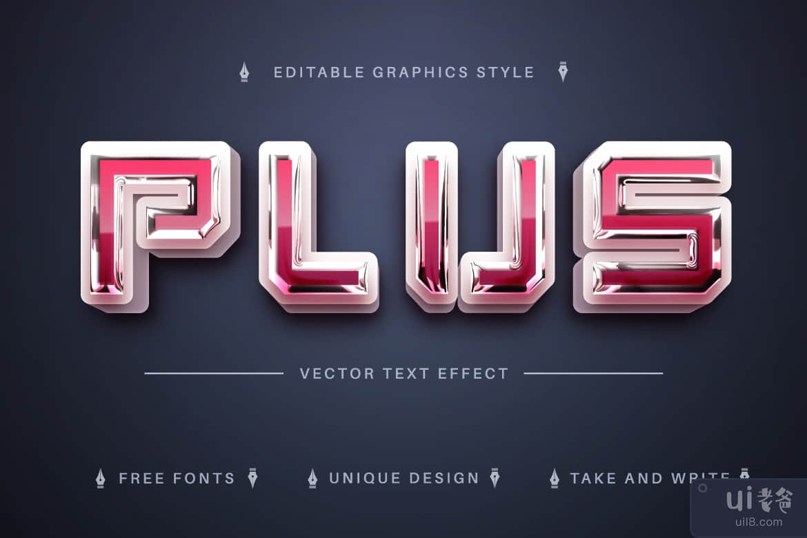 逼真的 3D - 可编辑的文本效果，字体样式(Realistic 3D - Editable Text Effect, Font Style)插图3