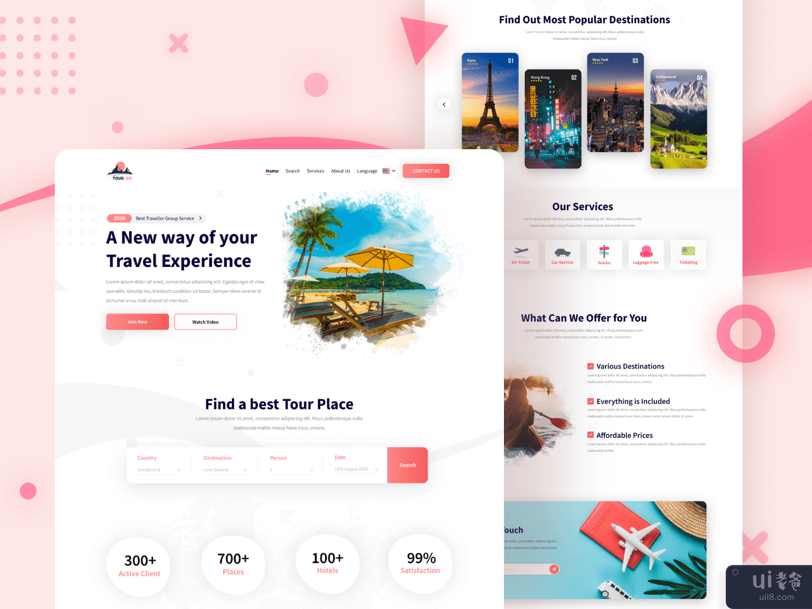 Travel Agency Landing Page UI-UX Design