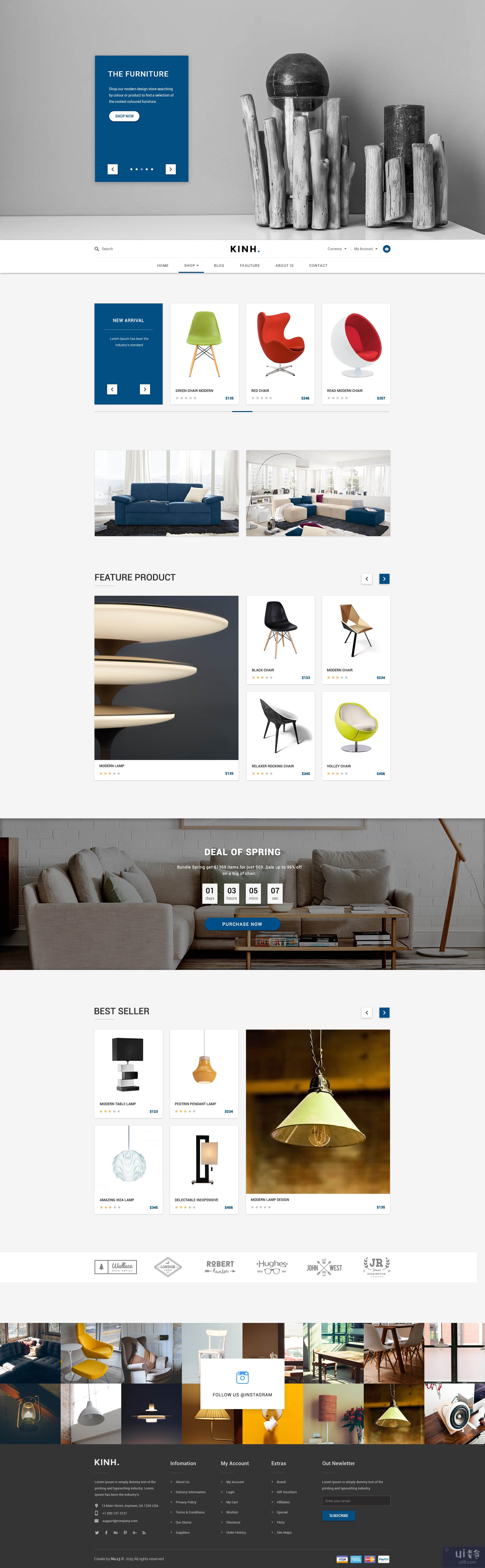 Kinh - 材料电子商务 PSD 模板(Kinh - Material E-Commerce PSD Template)插图14