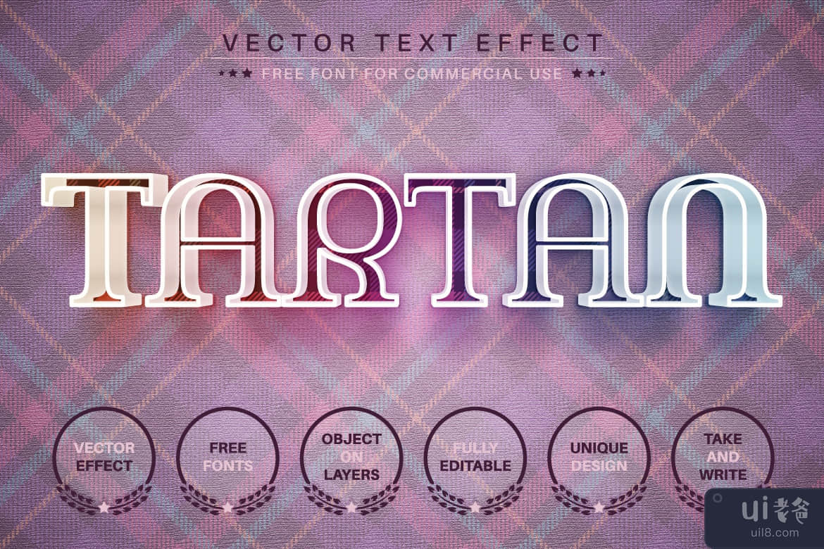 Tartan - 可编辑的文字效果，字体样式(Tartan - Editable Text Effect, Font Style)插图4