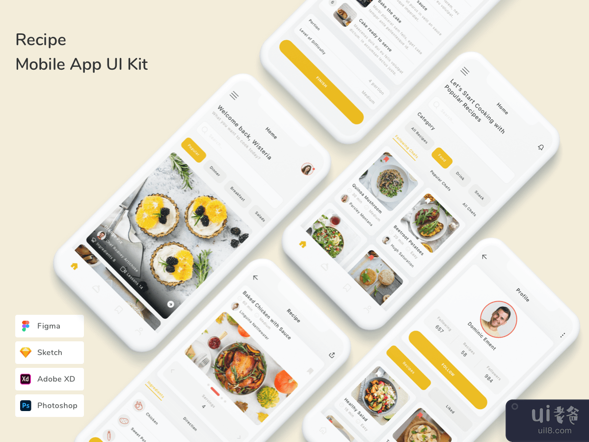 Recipe Mobile App UI Kit