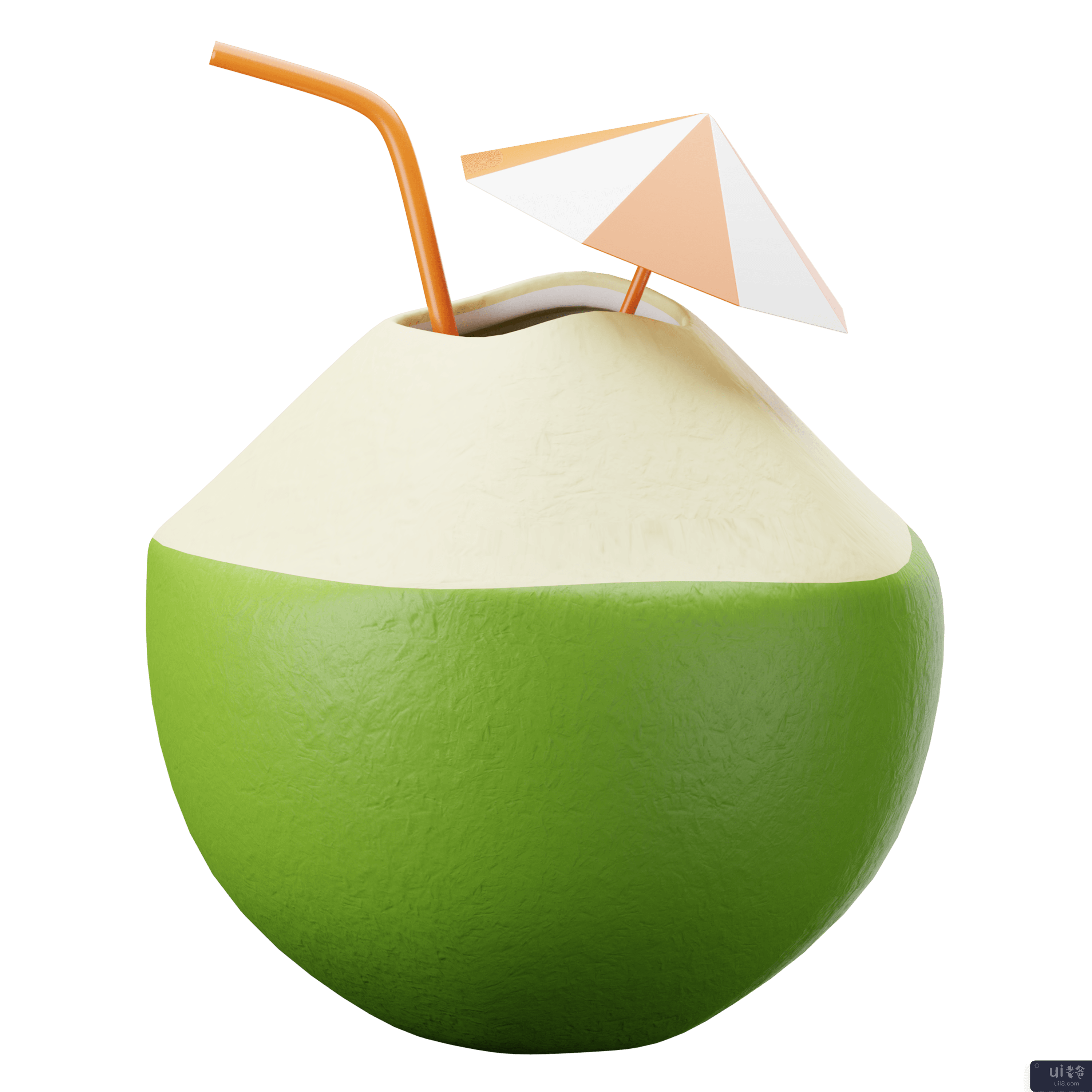 3D 旅行和假期插图包 - 椰子汁(3D Travel and Holidays Illustration Pack - Coconut Juice)插图